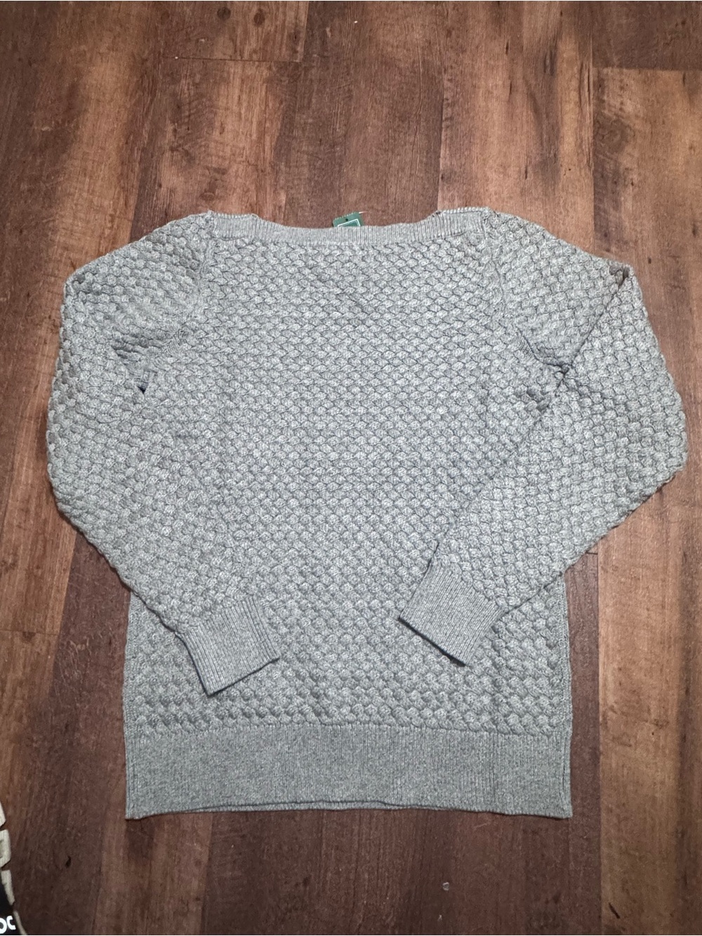 L.L. Bean Light Gray Textured Crewneck Sweater
